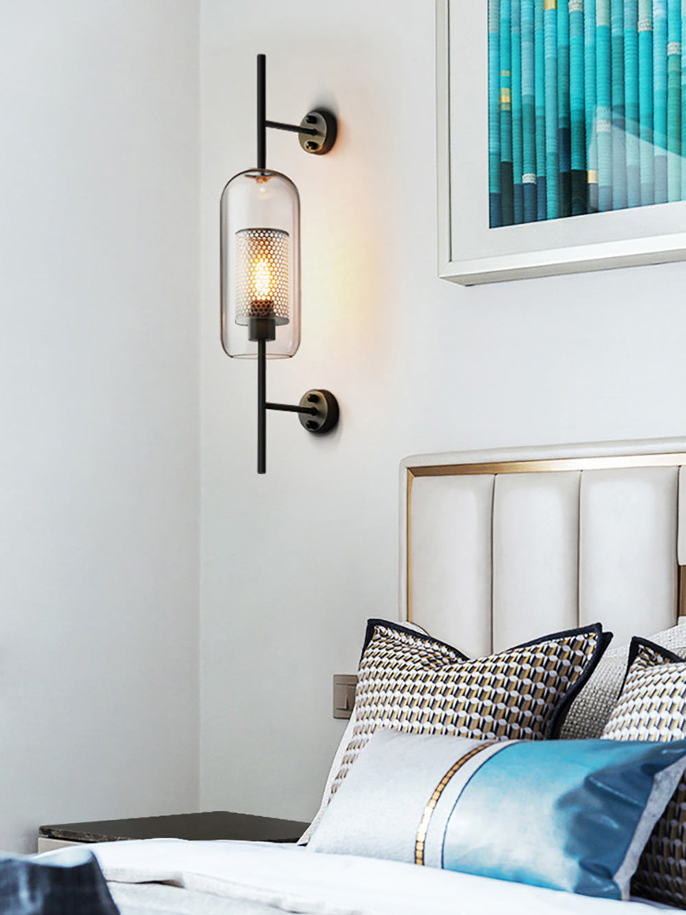 Contemporary Chiswick Glass Wall Sconce Sphere and Capsule Indoor Lighting Fixture