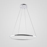Contemporary Circular LED Pendant Light in Brushed Nickel with Remote Control Ceiling Fixture