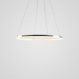 Contemporary Circular LED Pendant Light in Brushed Nickel with Remote Control Ceiling Fixture