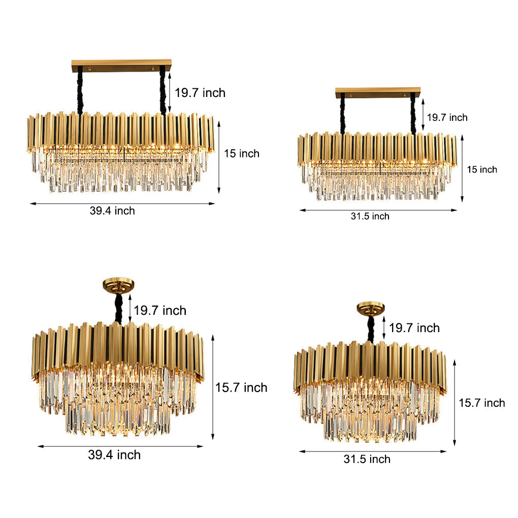 Contemporary Geometric Crystal LED Chandelier Lighting for Sophisticated Interiors