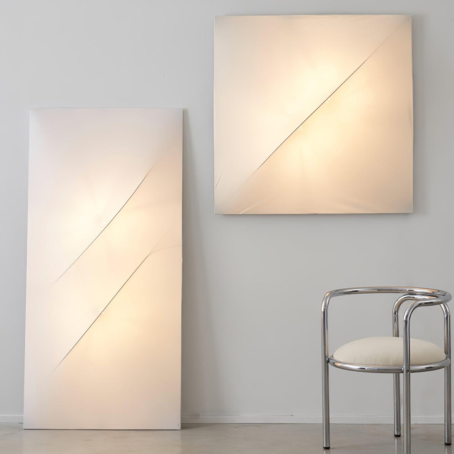 Contemporary Geometric Fabric LED Wall Sconce for Living Room and Bedroom Lighting