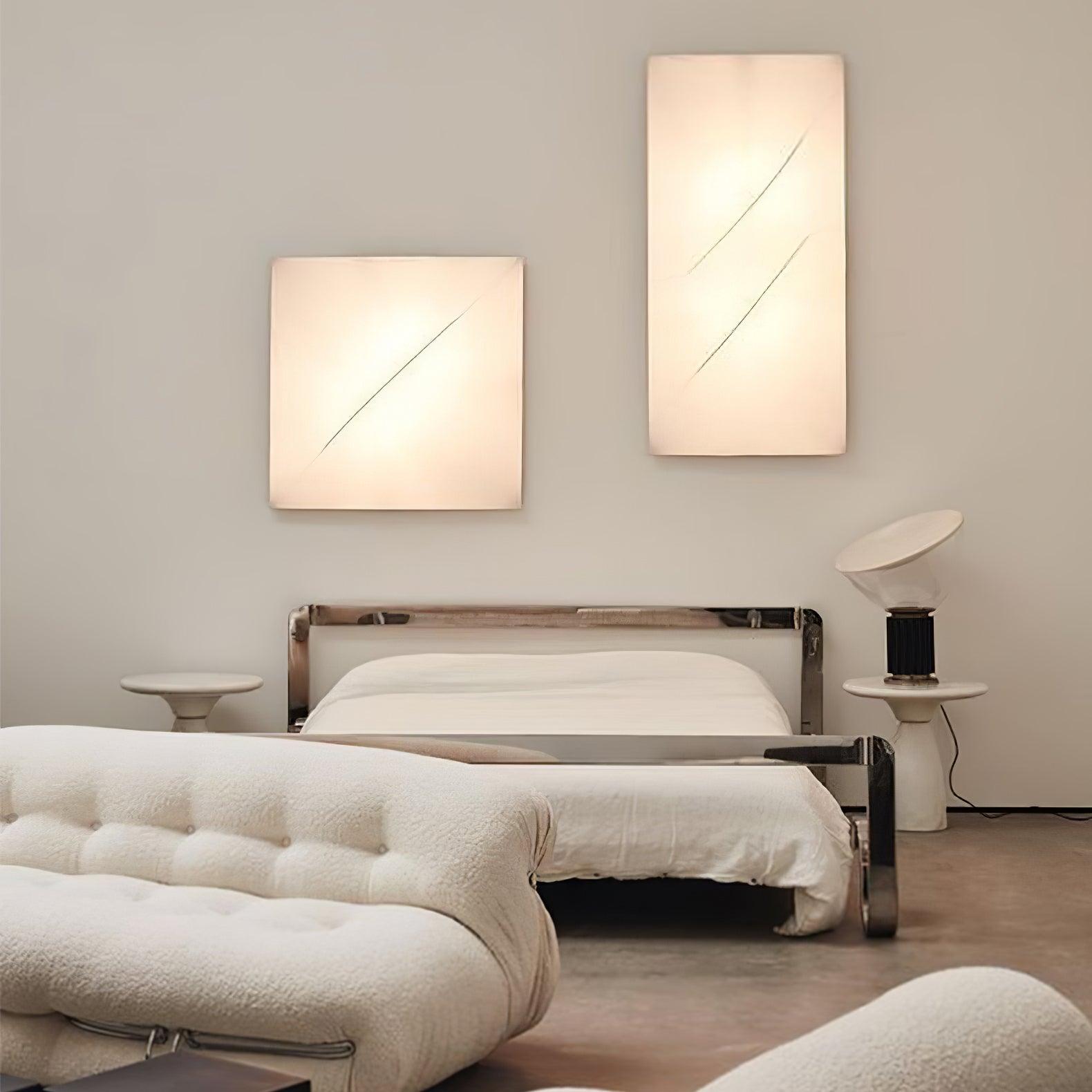 Contemporary Geometric Fabric LED Wall Sconce for Living Room and Bedroom Lighting