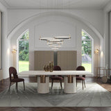 Contemporary Geometric LED Ring Chandelier with Integrated Gold Spotlights