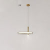 Contemporary Geometric LED Ring Chandelier with Integrated Gold Spotlights