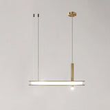 Contemporary Geometric LED Ring Chandelier with Integrated Gold Spotlights