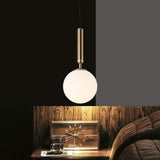 Contemporary Globe Glass Pendant Light with Electroplated Metal Frame and Adjustable Hanging Cord