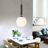 Contemporary Globe Glass Pendant Light with Electroplated Metal Frame and Adjustable Hanging Cord