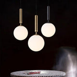 Contemporary Globe Glass Pendant Light with Electroplated Metal Frame and Adjustable Hanging Cord