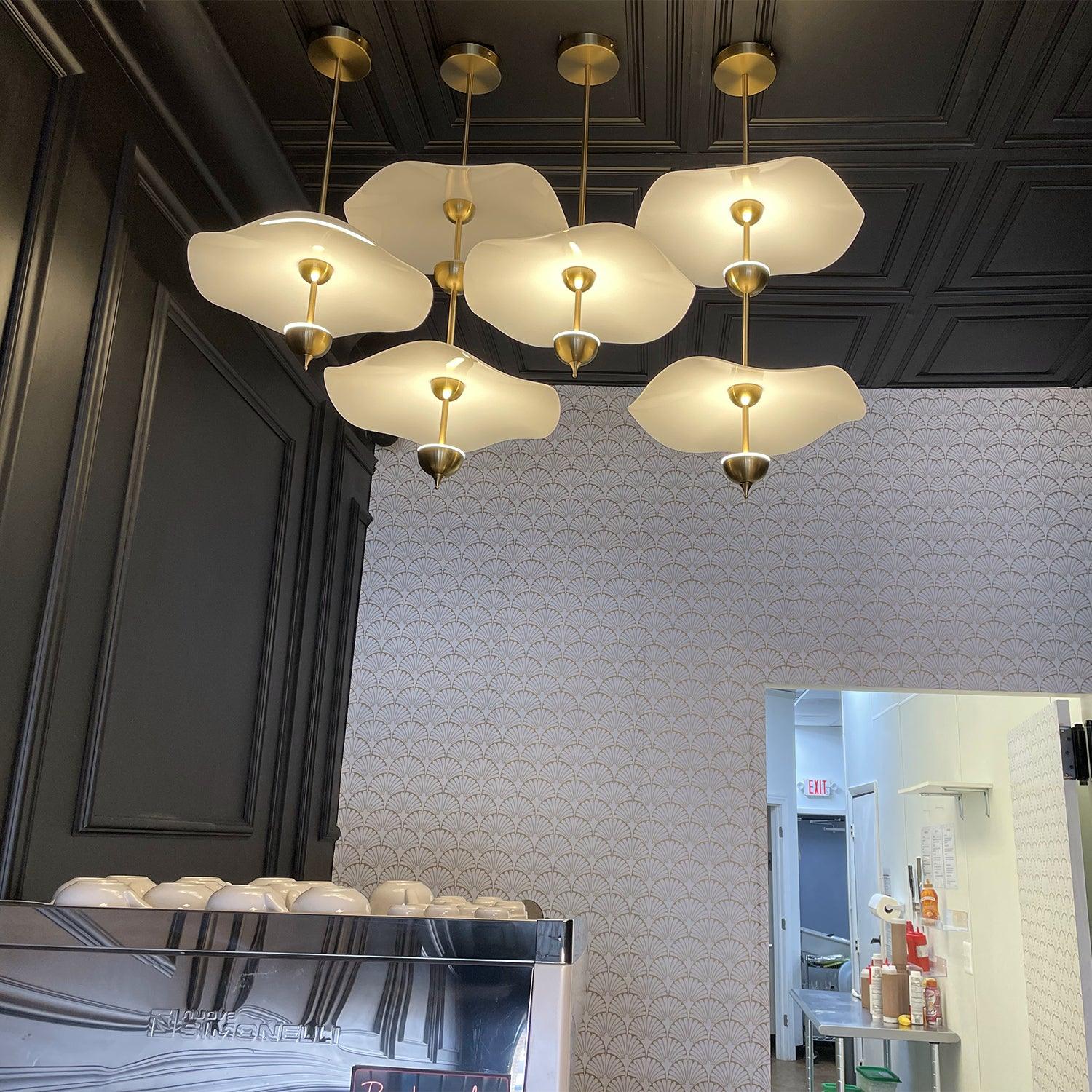 Contemporary Gold Double Biscuit LED Pendant Light for Modern Dining Room Lighting