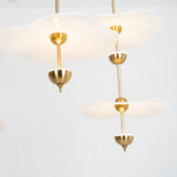 Contemporary Gold Double Biscuit LED Pendant Light for Modern Dining Room Lighting