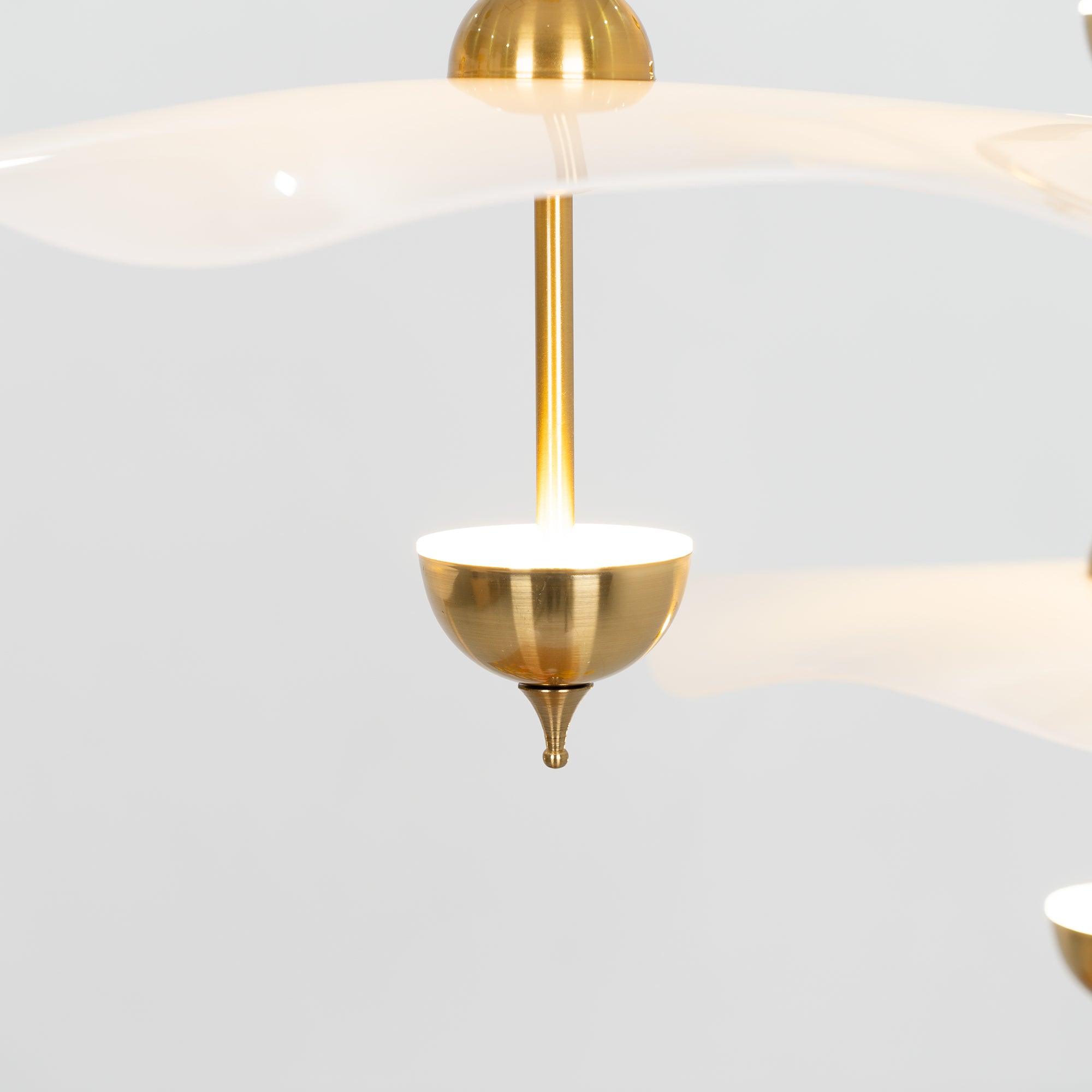 Contemporary Gold Double Biscuit LED Pendant Light for Modern Dining Room Lighting