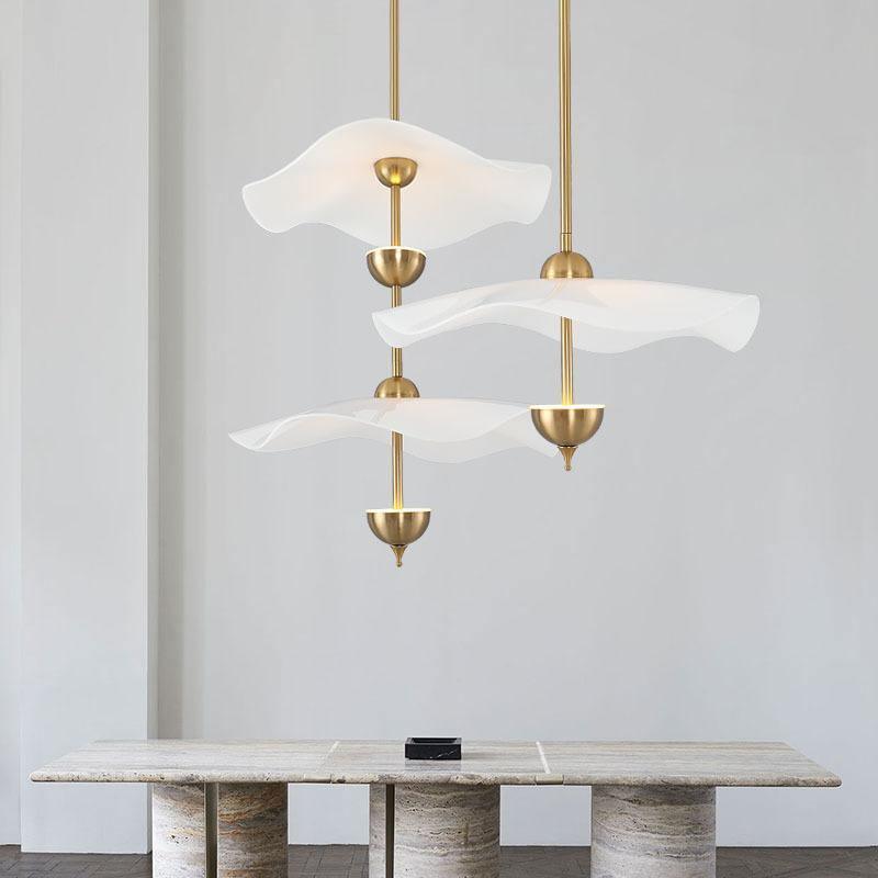 Contemporary Gold Double Biscuit LED Pendant Light for Modern Dining Room Lighting