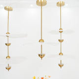 Contemporary Gold Double Biscuit LED Pendant Light for Modern Dining Room Lighting