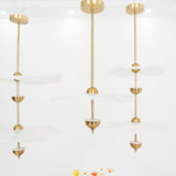 Contemporary Gold Double Biscuit LED Pendant Light for Modern Dining Room Lighting