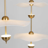 Contemporary Gold Double Biscuit LED Pendant Light for Modern Dining Room Lighting
