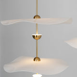 Contemporary Gold Double Biscuit LED Pendant Light for Modern Dining Room Lighting