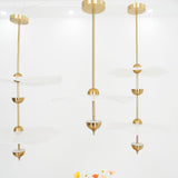 Contemporary Gold Double Biscuit LED Pendant Light for Modern Dining Room Lighting