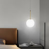 Contemporary Gold Globe Pendant Lighting with White Frosted Glass Shades for Kitchen