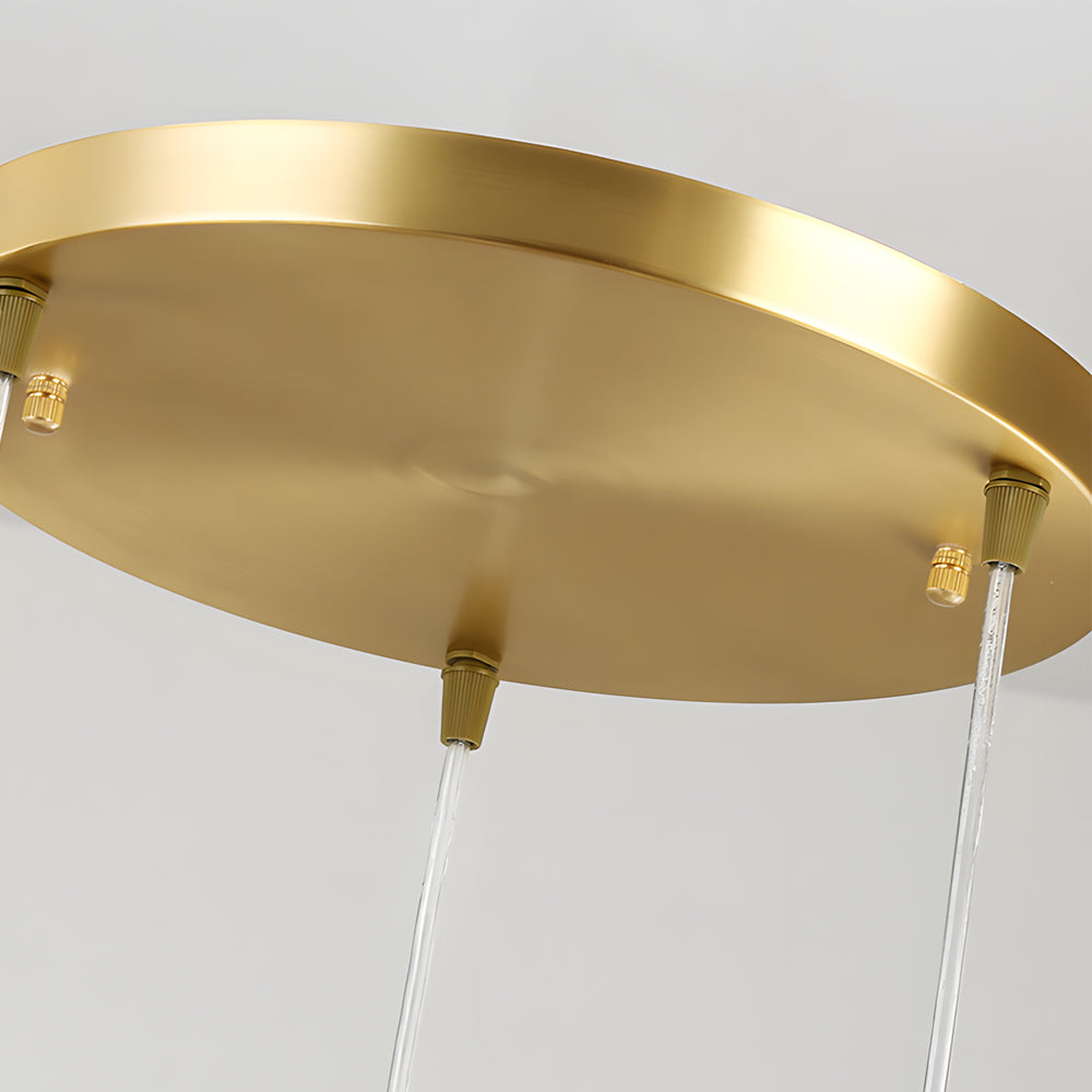 Contemporary Gold Globe Pendant Lighting with White Frosted Glass Shades for Kitchen