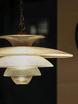 Contemporary Gold Metal Grid Glass Pendant Light for Modern Interiors