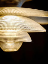 Contemporary Gold Metal Grid Glass Pendant Light for Modern Interiors