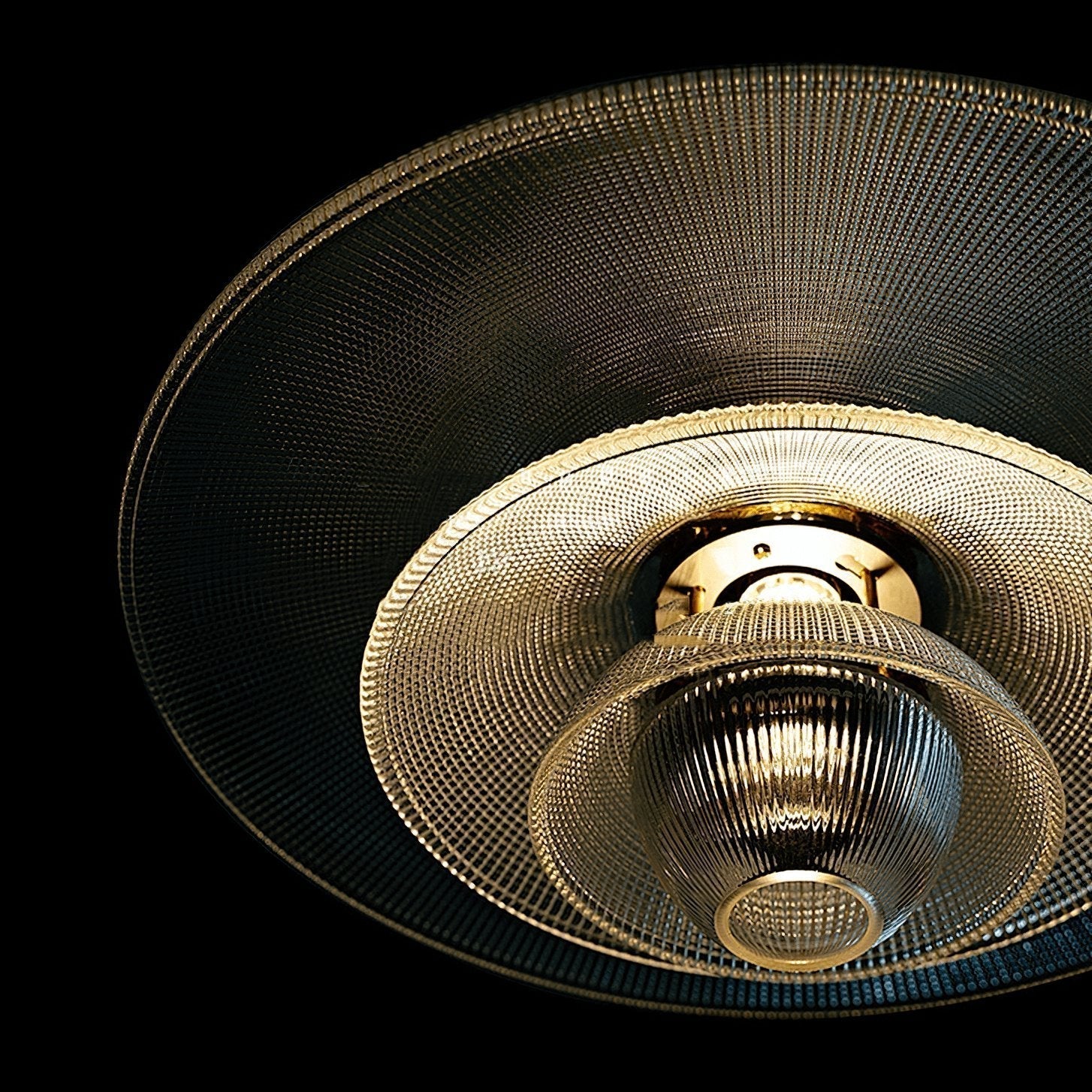 Contemporary Gold Metal Grid Glass Pendant Light for Modern Interiors