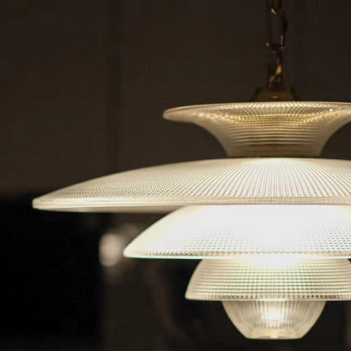Contemporary Gold Metal Grid Glass Pendant Light for Modern Interiors