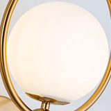 Contemporary Halo Metal Wall Light Fixture Gold Finish Indoor Glass Ball Lamp