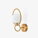 Contemporary Halo Metal Wall Light Fixture Gold Finish Indoor Glass Ball Lamp