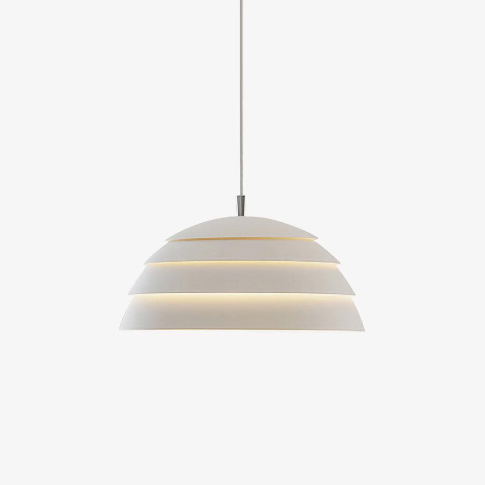 Contemporary Industrial White Metal Pendant Light with Adjustable Hanging Cable for Indoor Use
