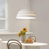 Contemporary Industrial White Metal Pendant Light with Adjustable Hanging Cable for Indoor Use