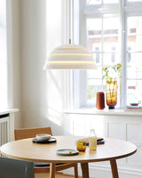 Contemporary Industrial White Metal Pendant Light with Adjustable Hanging Cable for Indoor Use
