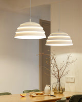 Contemporary Industrial White Metal Pendant Light with Adjustable Hanging Cable for Indoor Use