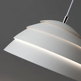 Contemporary Industrial White Metal Pendant Light with Adjustable Hanging Cable for Indoor Use