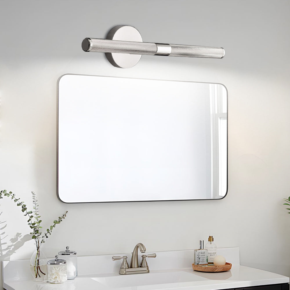 Contemporary Knurled LED Bathroom Vanity Light with Swivel Heads for Mirror Lighting