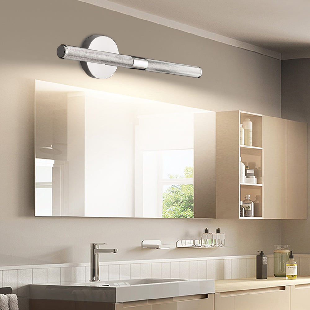 Contemporary Knurled LED Bathroom Vanity Light with Swivel Heads for Mirror Lighting