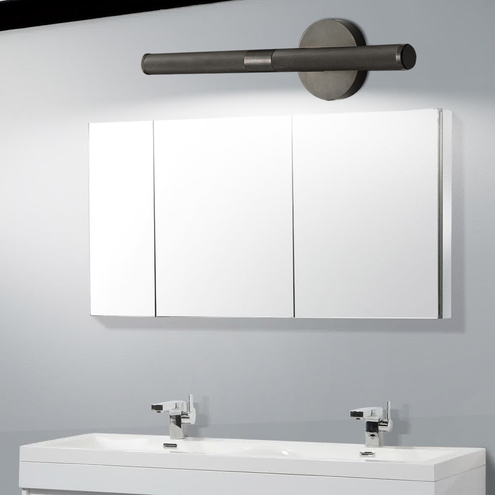 Contemporary Knurled LED Bathroom Vanity Light with Swivel Heads for Mirror Lighting