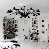 Contemporary Large Multi Head Crown Chandelier Adjustable Industrial Spider Ceiling Pendant Lamp