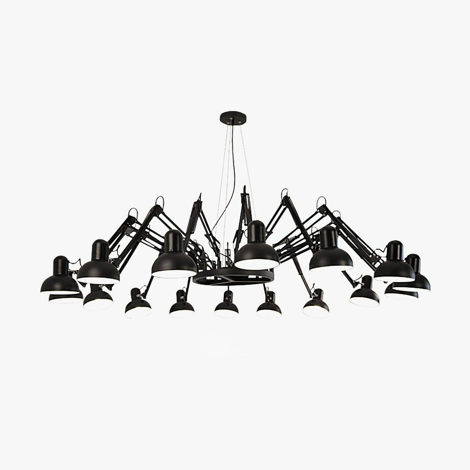 Contemporary Large Multi Head Crown Chandelier Adjustable Industrial Spider Ceiling Pendant Lamp
