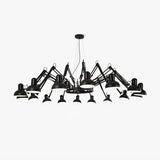 Contemporary Large Multi Head Crown Chandelier Adjustable Industrial Spider Ceiling Pendant Lamp
