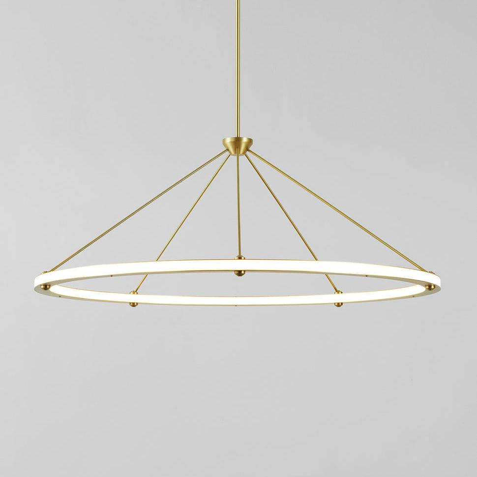 Contemporary LED Ring Circle Pendant Lamp Gold Black Acrylic Ceiling Light Fitting