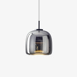Contemporary Metro Sphere Smoked Glass Pendant Light LED Ceiling Fixture for Modern Kitchens