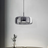 Contemporary Metro Sphere Smoked Glass Pendant Light LED Ceiling Fixture for Modern Kitchens