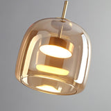 Contemporary Metro Sphere Smoked Glass Pendant Light LED Ceiling Fixture for Modern Kitchens