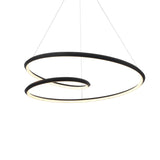 Contemporary Minimalist Crown LED Chandelier with Geometric Glass Loop and Aluminum Frame