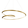 Contemporary Minimalist Crown LED Chandelier with Geometric Glass Loop and Aluminum Frame