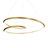 Contemporary Minimalist Crown LED Chandelier with Geometric Glass Loop and Aluminum Frame