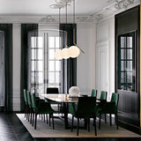 Contemporary Minimalist Equilibrium Glass Globe Pendant Light with Brass and Black Finishes
