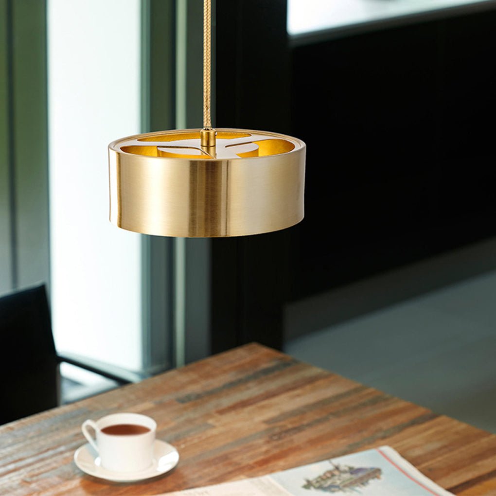 Contemporary Minimalist Iron Round Chandelier with Acrylic Shade for Dining Room and Living Room