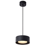 Contemporary Minimalist Iron Round Chandelier with Acrylic Shade for Dining Room and Living Room